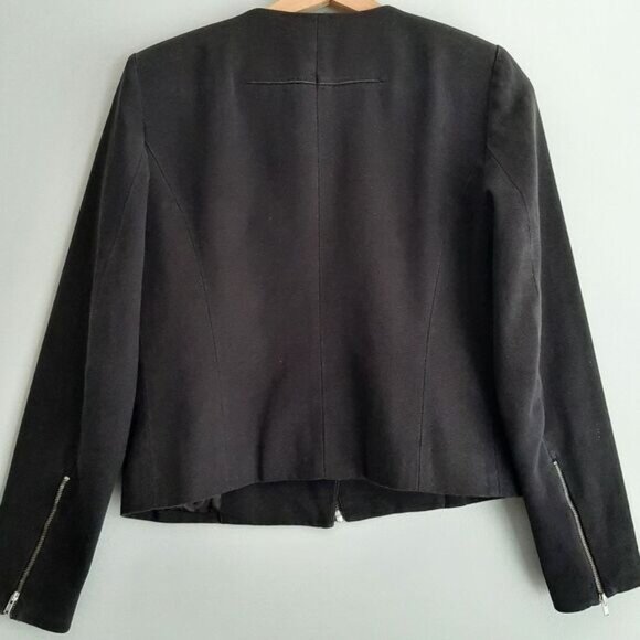 JOE'S JEANS Canvas Moto Bomber Textile Jacket Black Sz S - Picture 12 of 16